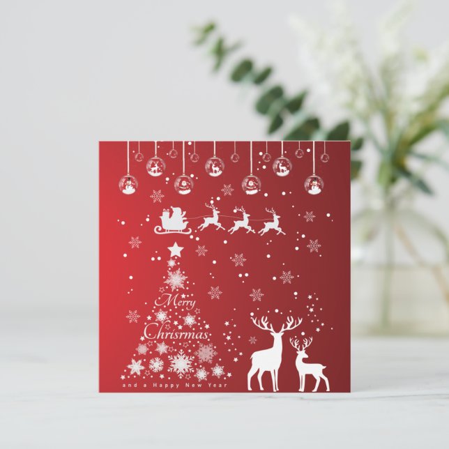 God jul Träd Snöflingor, renar (Stående Fram)