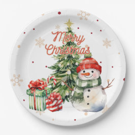 God jul Träd Snögubbe och Presenter