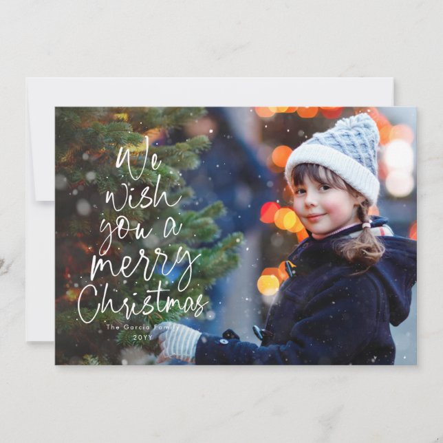 God jul träd, sött, två foto julkort (Framsida)