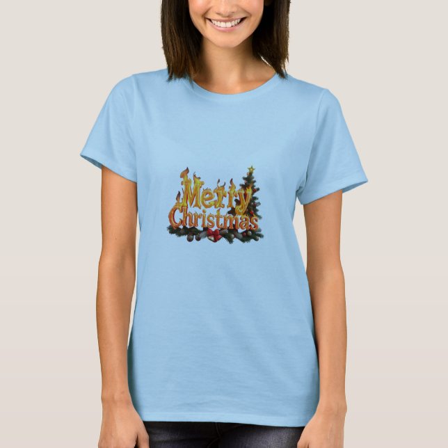 God jul Träd T Shirt (Framsida)