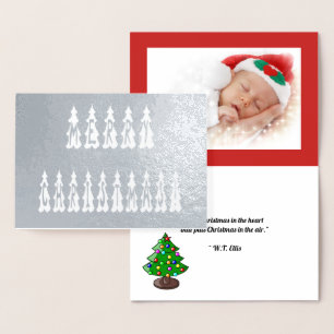 God jul Träd-teckensnitt, Lägg till bild, Verse, Z Folierat Kort