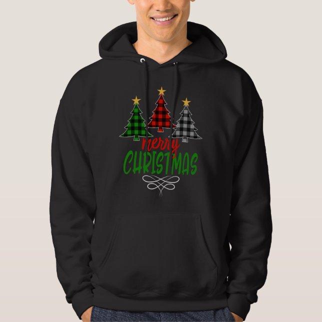 God jul Träd Tre Buffalo Play Hoodie (Framsida)
