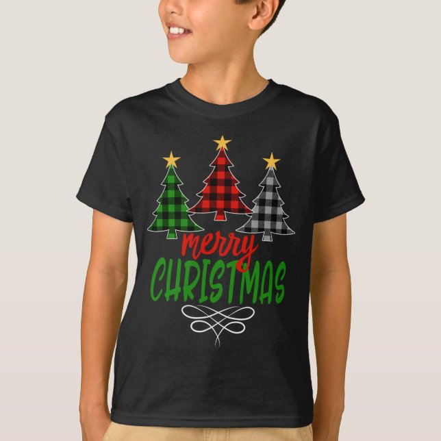 God jul Träd Tre Buffalo Play T Shirt (Framsida)