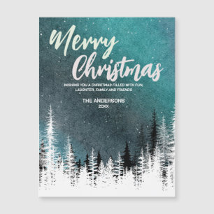 God jul träd vinterskog i Nattskogen Helgdag