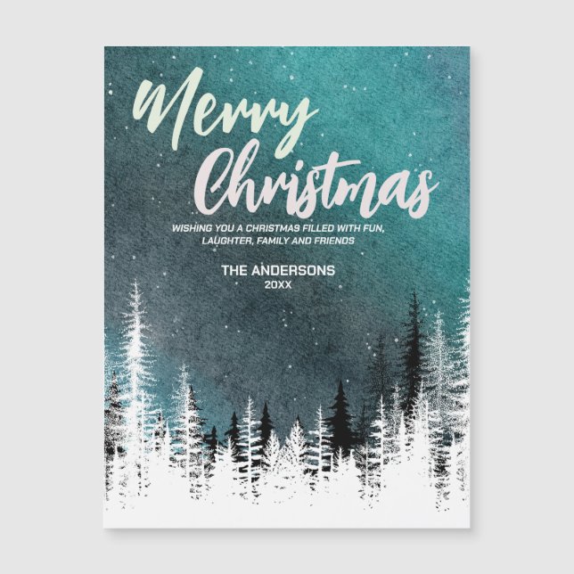 God jul träd vinterskog i Nattskogen Helgdag (Framsida)