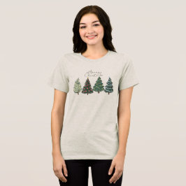 God jul Träd Watercolor minimalist Holida T Shirt