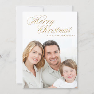 God jul Traditional Faux Guld Photo Julkort