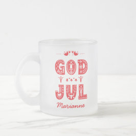 God Jul Traditional Svenska Julfont Frostad Glasmugg
