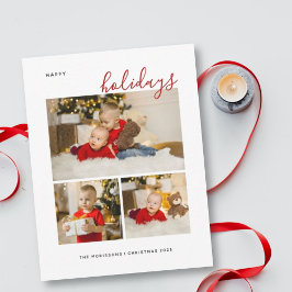 God jul tre familjefollbildssamlingar lycklig H Julkort