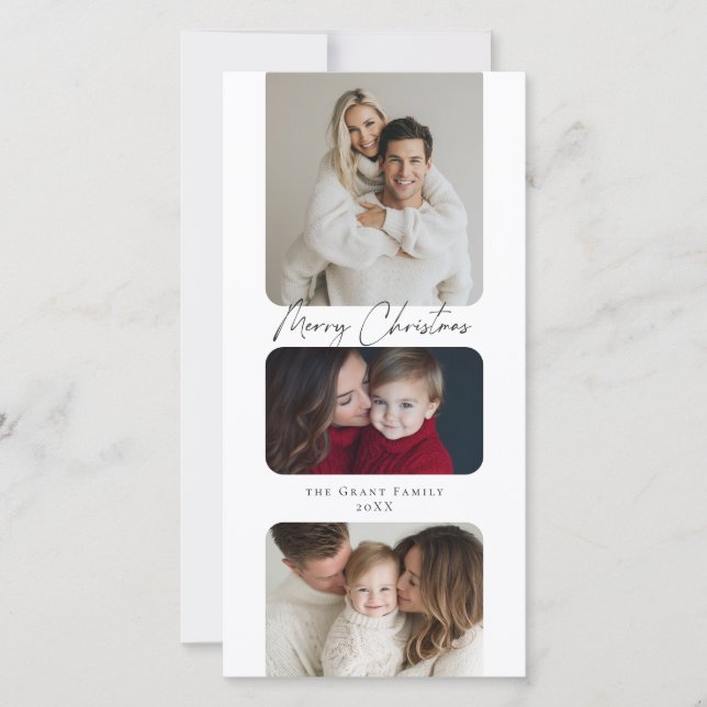 God Jul Tre Foto Högtid  Julkort (Framsida)