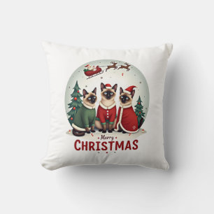 God Jul Tre Tomte Elf Ren Siamese K Kudde