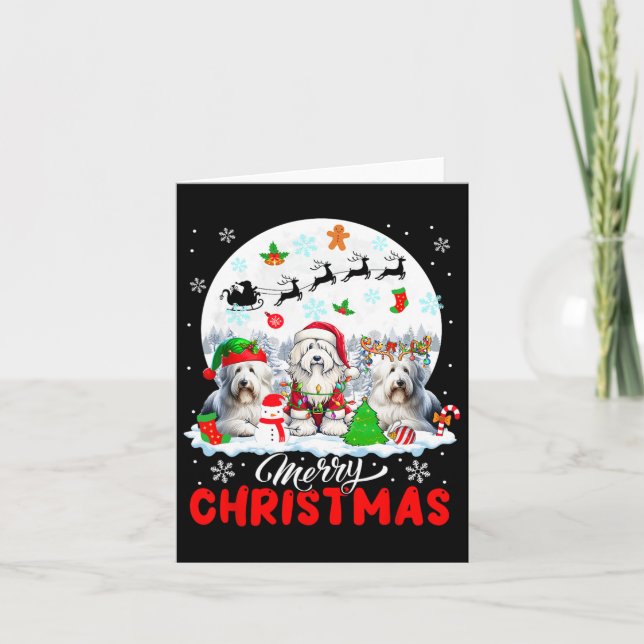 God Jul Tre Tomte Elf Ren Skäggig C Kort (Framsida)