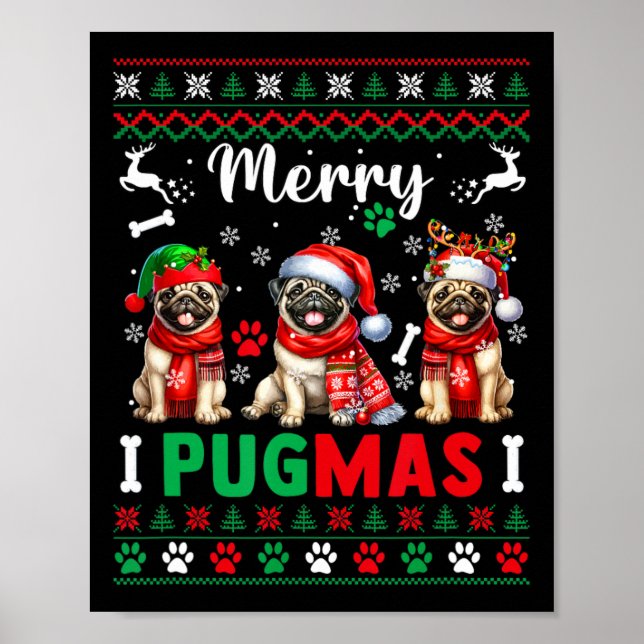 God jul Tre tomtomtpuggfärgade sötare Poster (Framsidan)