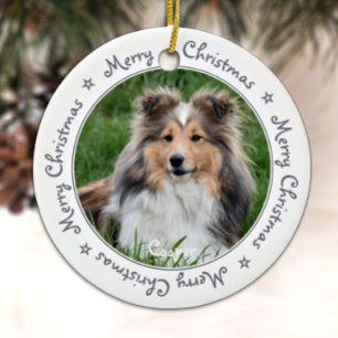 god jul Trendig Grått Unik Pet-Hund-foto Julgransprydnad Keramik