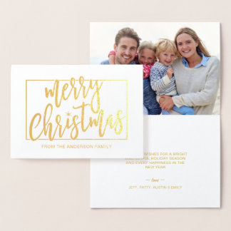 God jul Trendig Hand, skript Guld Folierat Kort