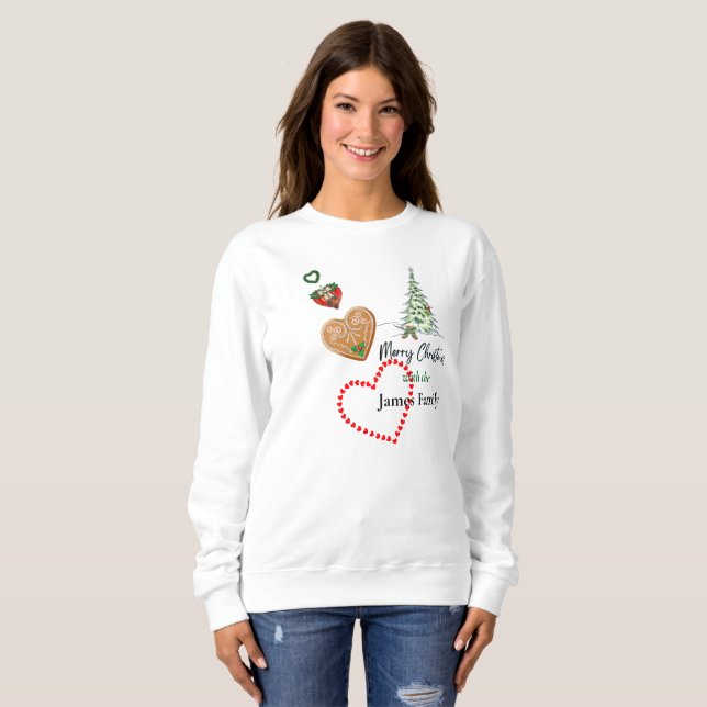 God jul Trendig Minimalistisk hjärtskjorta T Shirt (Hel framsida)