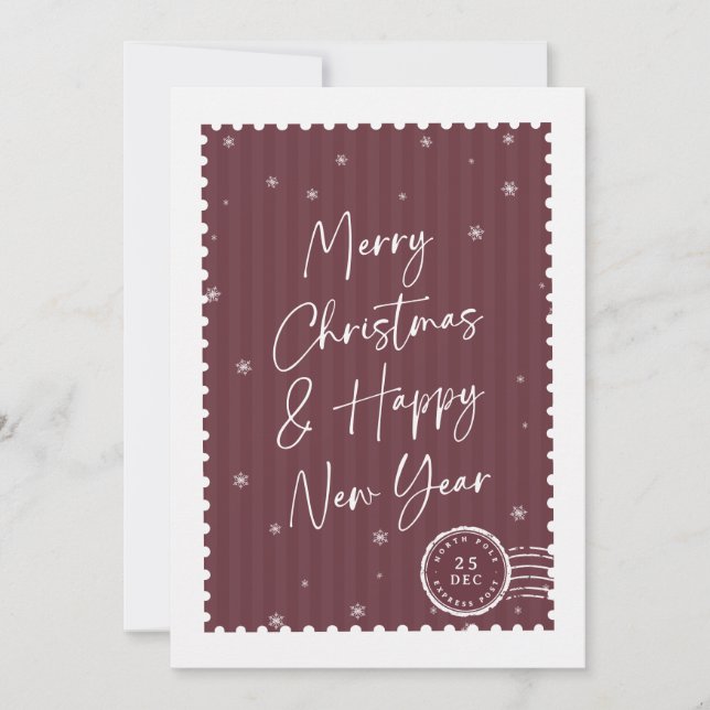 God Jul Trendig Skript Stämpel Affär Julkort (Framsida)