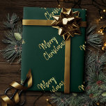 God jul | Trendigets Grönt och Guld Modern Presentpapper<br><div class="desc">Enkel och modern stil har handskriven guld-markörhandskriven kalligrafi på traditionella färgader vid jul. Om du vill ha mer information om färg eller matchande produkter kan du gå till JustFharryn @ Zazzle.com eller kontakta designern,  c/o Fharryn@yahoo.com Alla höger reserverade. #zazzlemade #christmasdecor</div>