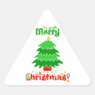 God jul triangelformat klistermärke