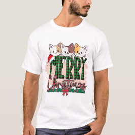 God jul Triple Cuties Kattunge T Shirt