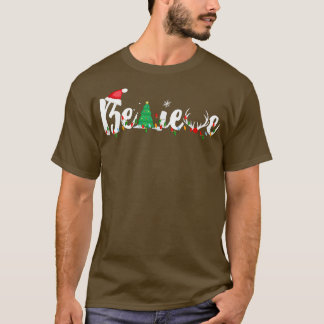 God jul, tro Boys Girls Santa Hat Julafton Träd T Shirt