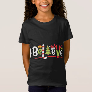 God jul, tro Santa Hat Julafton Träd Antlers T Shirt