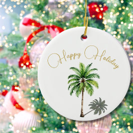God jul, Tropical Handflatan Träd Guld Merry Julgransprydnad Keramik