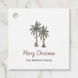 God jul Tropical Handflatan Träd Julfest Gåvor Etiketter
