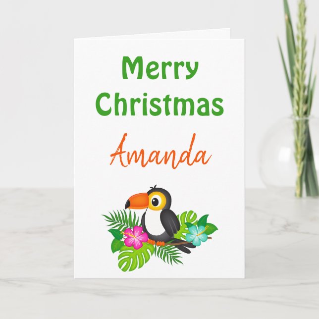 God jul Tropical Toucan Kort (Framsida)