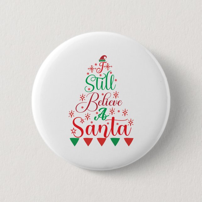 God jul tror jag fortfarande på tomten knapp (Framsida)