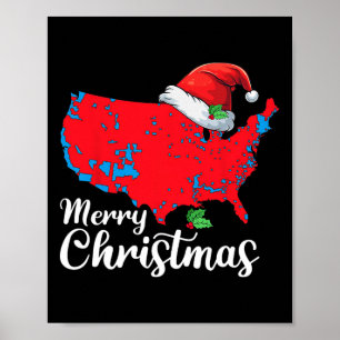 God jul Trump Patriotic Usa Karta 2024 Santa Poster
