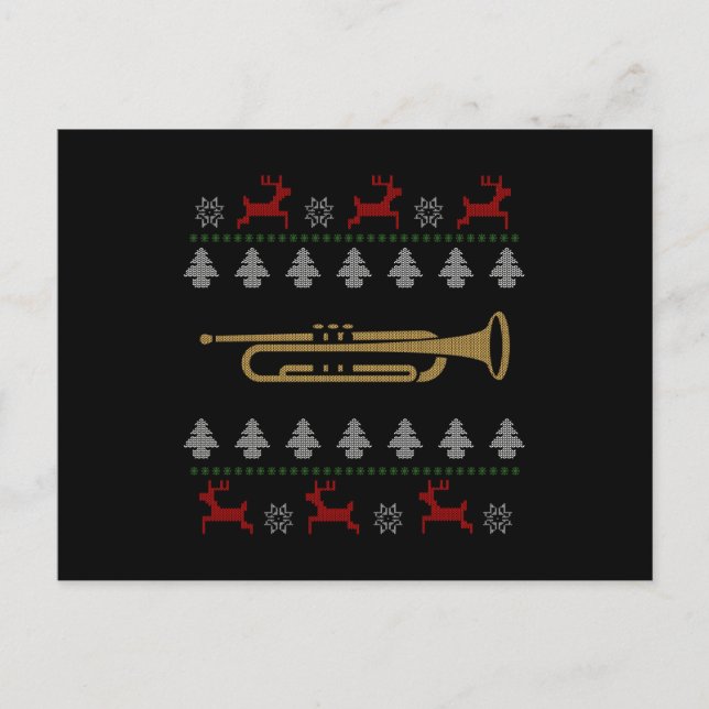 God jul - Trumpet Vykort (Framsida)
