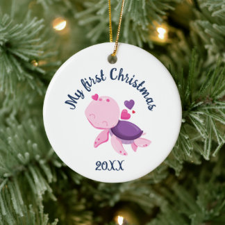 God jul Turtle Ceramic Ornament
