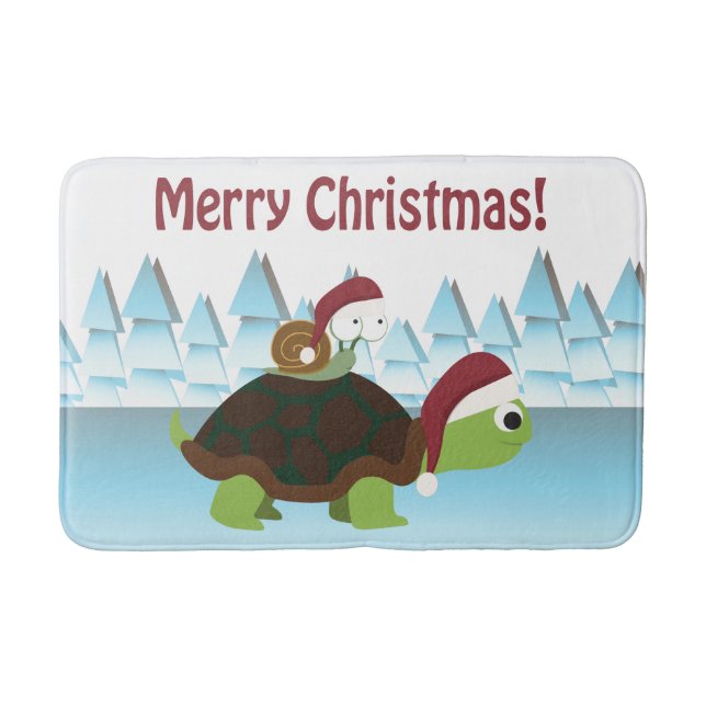 God Jul! Turtle och Snigel Badrumsmatta (Framsidan)