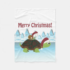 God Jul! Turtle och Snigel Fleecefilt