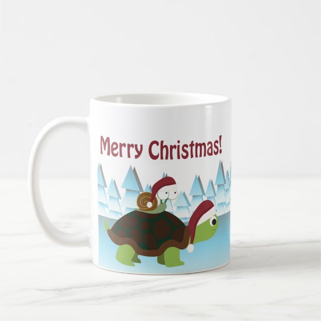 God Jul! Turtle och Snigel Kaffemugg (Vänster)