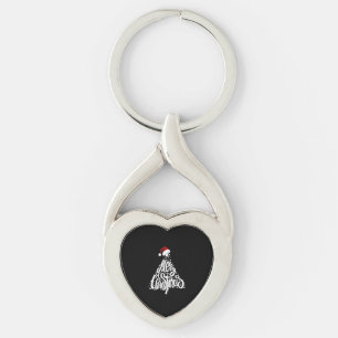 God jul twisted heart silverfärgad nyckelring