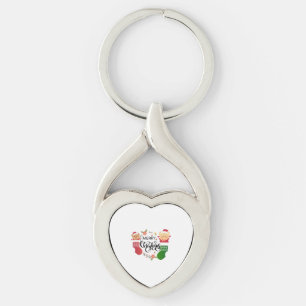 god jul twisted heart silverfärgad nyckelring