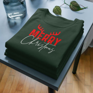 God jul Typografi Antlers T Shirt