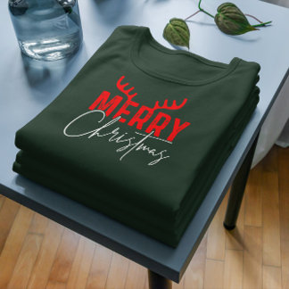 God jul Typografi Antlers T Shirt