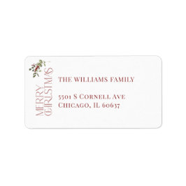 God jul Typografi Botaniskt Julafton Adressetikett