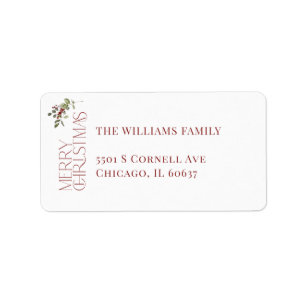 God jul Typografi Botaniskt Julafton Adressetikett