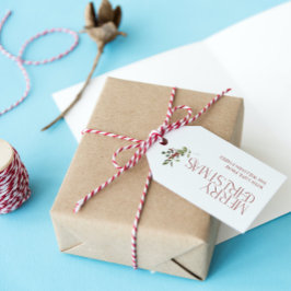 God jul Typografi botaniskt Presentetikett