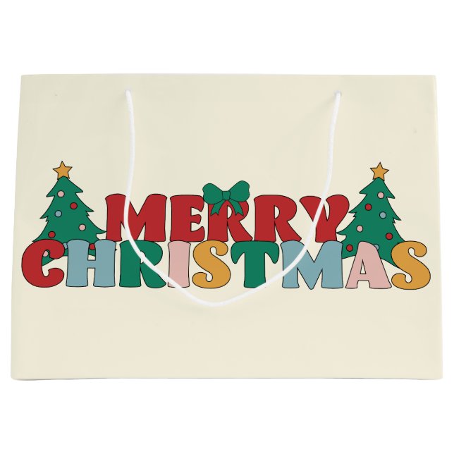 God jul Typografi dekorerad Gräs Träd (Framsidan)