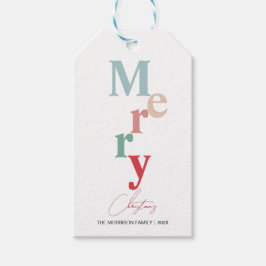 God jul typografi, enkelt ljus färg presentetikett