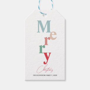 God jul typografi, enkelt ljus färg presentetikett