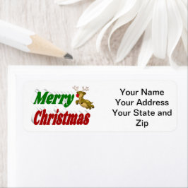 God jul-typografi för flygrenar returadress etikett