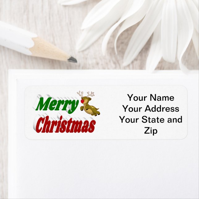 God jul-typografi för flygrenar returadress etikett (Insitu)