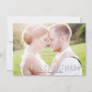God Jul Typografi Foto Kort Fram- & Baksida