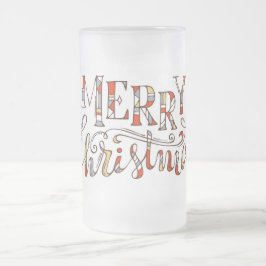 God jul Typografi Frostat Ölglas